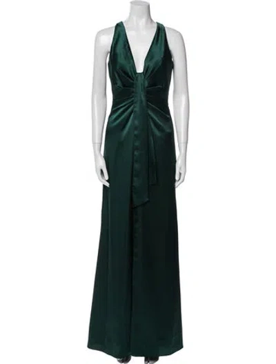 Pre-owned Aidan Mattox V-neck Long Dress