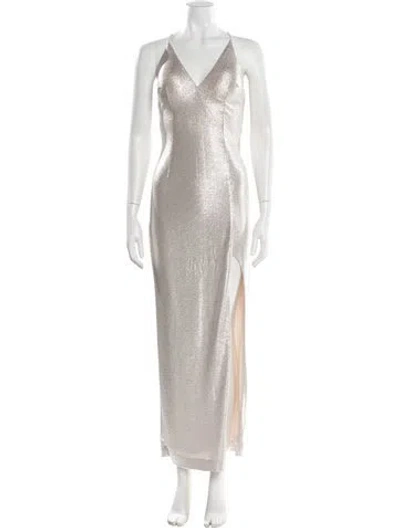 Pre-owned Aidan Mattox V-neck Long Dress