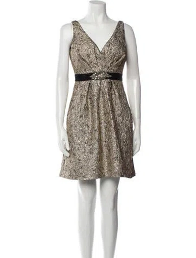 Pre-owned Aidan Mattox V-neck Mini Dress