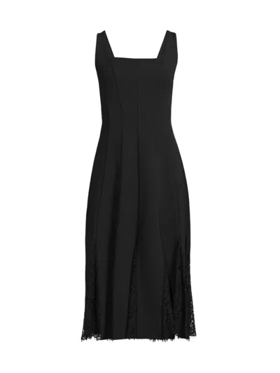 Aidan Mattox Women's Bonded Crepe Midi Dress In Black