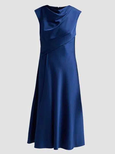 Aidan Mattox Women's Crepe Back Satin Midi Dress In Blue
