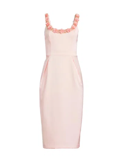 Aidan Mattox Women's Crepe Satin Midi-dress In Pink