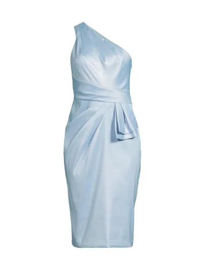 Aidan Mattox Women's Foiled Mikado Midi-dress In Blue