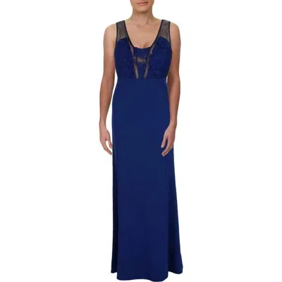 Aidan Mattox Women's Lace Evening Gown In Navy Blue