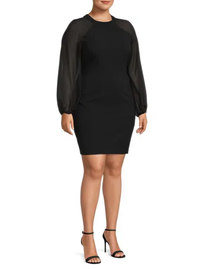Aidan Mattox Women's Plus Solid Sheath Dress In Black