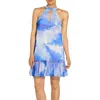 Aidan Mattox Womens Beach Mini Shift Dress In Blue
