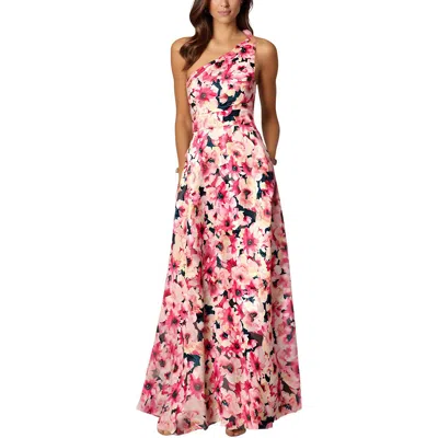 Aidan Mattox Womens Floral Print Polyester Evening Dress