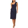Aidan Mattox Asymmetric Sheath Dress In Multi
