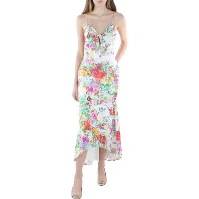 Aidan Mattox Womens Printed Calf Maxi Dress In Red