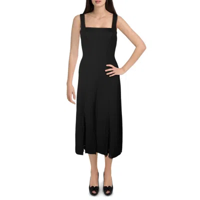 Aidan Mattox Womens Solid Crepe Midi Dress In Black