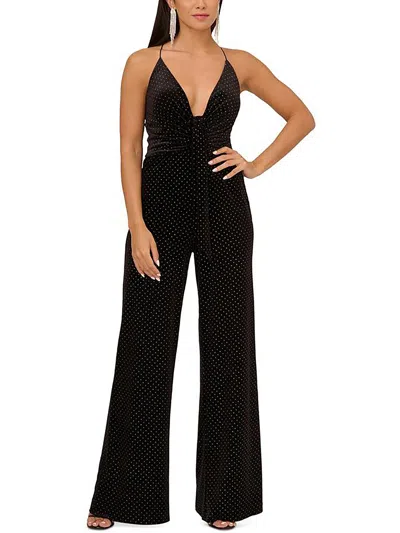 Aidan Mattox Women's Embellished Velvet Jumpsuit In Black