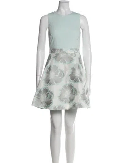 Pre-owned Aidan Mattox Wool Mini Dress In Green