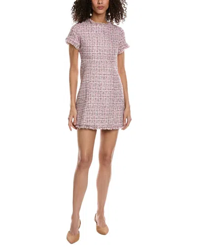 Aiden Tweed Wool-blend Mini Dress In Pink