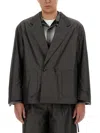 Aïe Casual Jacket With Contrasting Wool Upper In Black