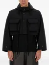 Aïe Cropped Hooded Jacket In Black