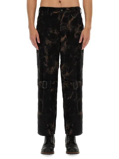 Aïe Dobby Cotton Ribbed Pants In Brown
