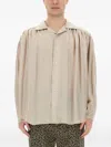 Aïe Gathered Buttoned Shirt In Neutral