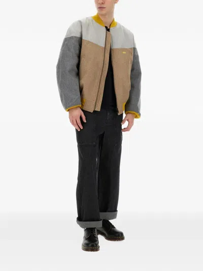 Aïe Logo Detail Bomber Jacket In Neutrals