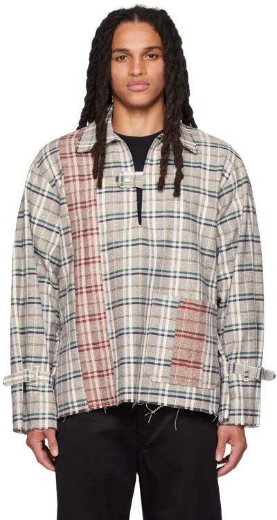 Aïe Off-white Check Shirt In Off White