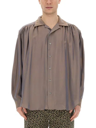 Aïe Oversized Shirt In Soft Cotton-lyocell Blend In Pink