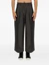 Aïe Pleated Cotton Trousers In Gray