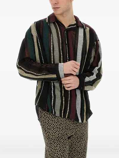 AÏE STRIPE-EMBROIDERED SHIRT