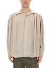 Aïe Gathered Buttoned Shirt In Sand