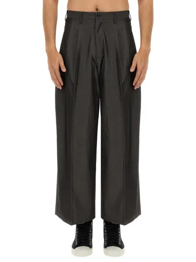 Aïe Wide Fit Cotton Trousers In Grey