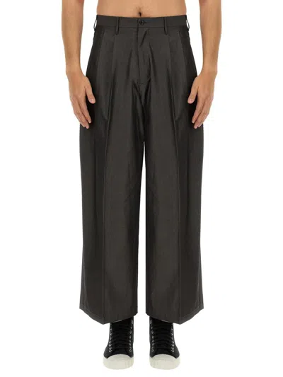 Aïe Pleated Cotton Trousers In Gray