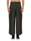 Aïe Pleated Cotton Trousers In Gray