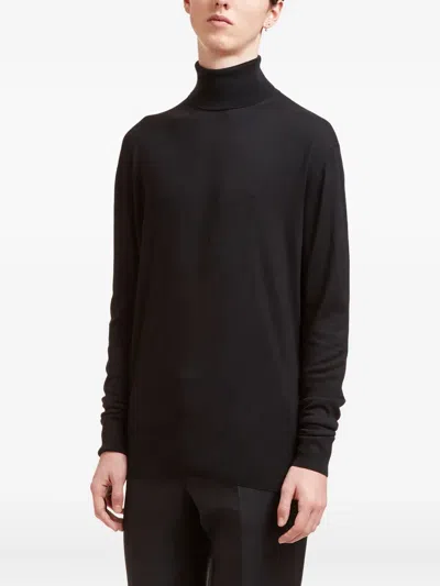 Aiezen Turtleneck Knitted Sweater In Black