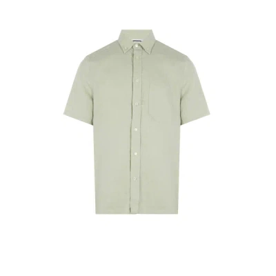 Aigle Plain Linen Shirt In Green