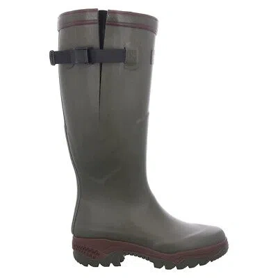 Pre-owned Aigle Womens Boots Parcours 2 Var Casual Pull-on Wellington Rubber In Kaki