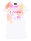 Aigner Abstract-print Short-sleeved Dress In White