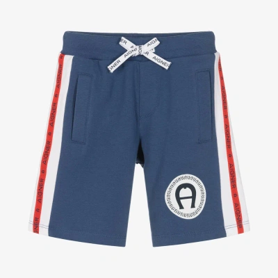 Aigner Baby Boys Blue Cotton Jersey Logo Shorts