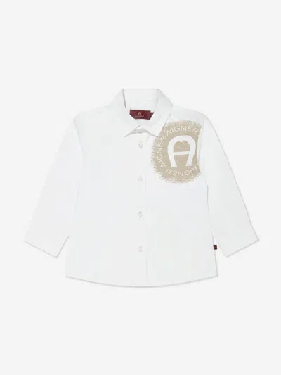 Aigner Baby Boys White Cotton Shirt