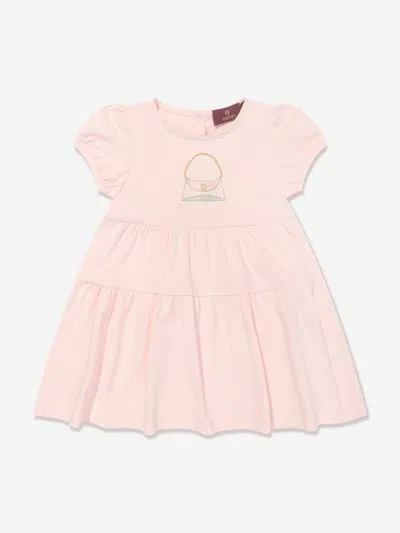 Aigner Babies' 分层式包袋印花连衣裙 In Pink