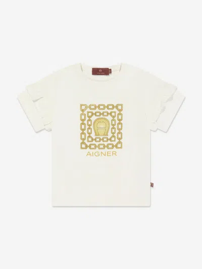 Aigner Babies' Logo-print Cotton T-shirt In White