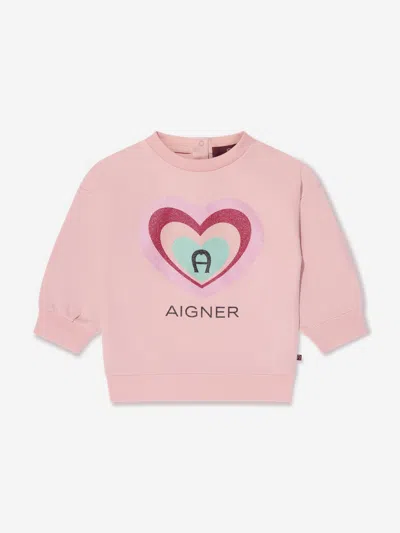 Aigner Baby Girls Logo Sweatshirt In Pink