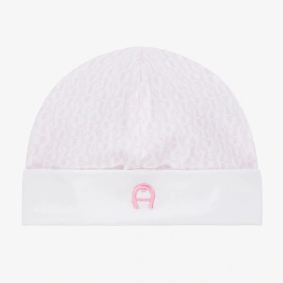 Aigner Baby Girls Pink Pima Cotton Logo Hat