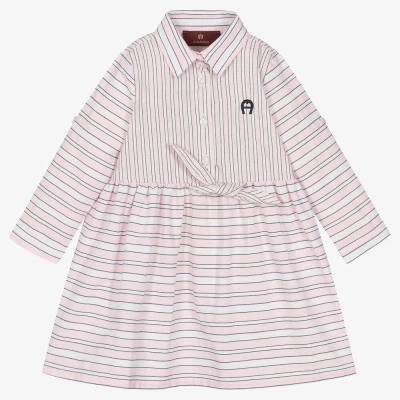 Aigner Baby Girls Pink Stripe Cotton Dress