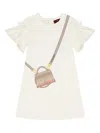 Aigner Bag-print Ruffle-sleeve Dress In White