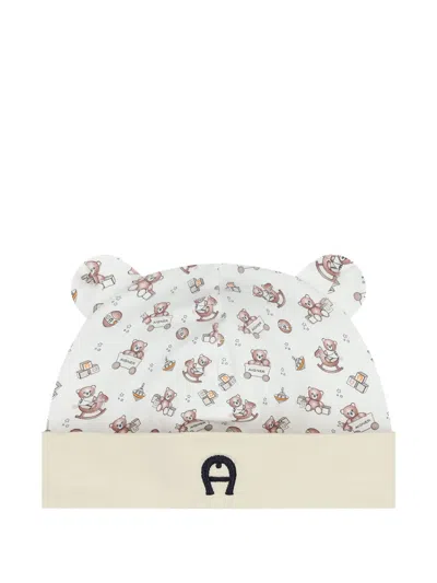 Aigner Babies' Bear-print Beanie In Neutral