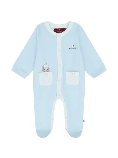 Aigner Bear-print Babygrow In Blue
