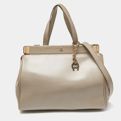 Aigner Beige Leather Totes Bag