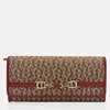Aigner Beige/red Signature Canvas And Patent Leather Flap Continental Wallet In Sand