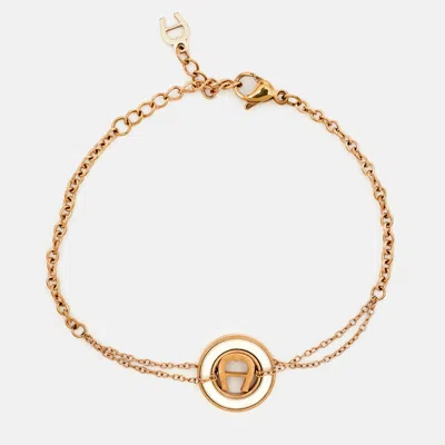 Aigner Bella Mother Of Pearl Gold Tone Bracelet