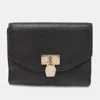 Aigner Black Leather Envelope Flap Compact Wallet In Black