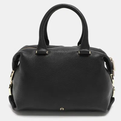 Aigner Black Leather Satchel