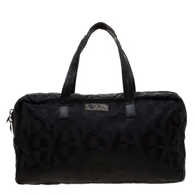 Aigner Black Nylon And Leather Satchels
